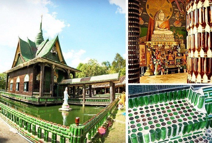 Храм из пивных бутылок тайланд