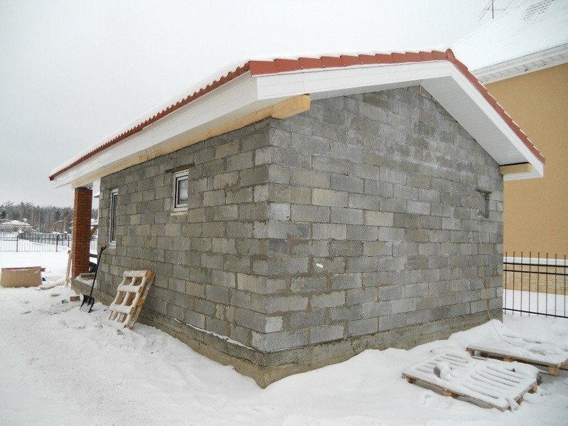 Фасад для бани из керамзитобетонных блоков